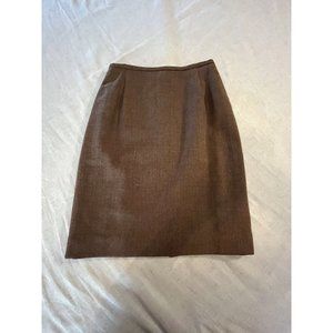 Rena Rowan, Midi 100% Wool Skirt Lined, Women's Brown Skirt, Waist Sz 24"
